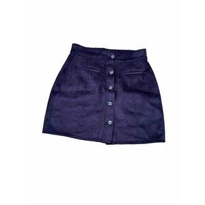 Maurice's‎ Faux Suede Brown Mini Button Front Women Skirt Sz 8